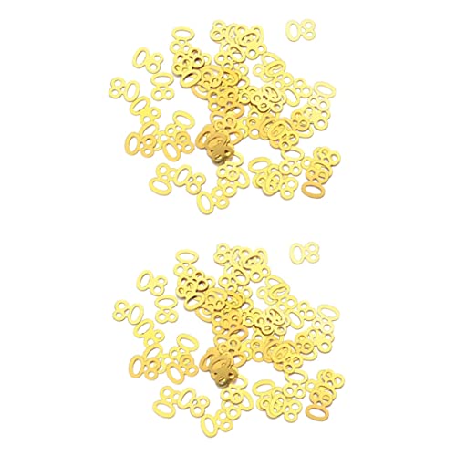 MERRYHAPY 2400 Stück 80 Dekoration Konfetti glänzender Tisch Party Konfetti Tischstreusel für Geburtstagsfeiern Nummer 80 confetti konfetti bunt Zahl Konfetti Geburtstag Konfetti Golden von MERRYHAPY