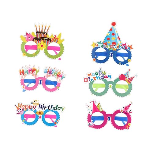 MERRYHAPY 24St Brillen aus Papier Neuartige Sonnenbrille Alles zum Geburtstag Brillen kindergeburtstagsfeier ' party decorations party mitgebsel kinder Geburtstagsbrille für Kinder von MERRYHAPY