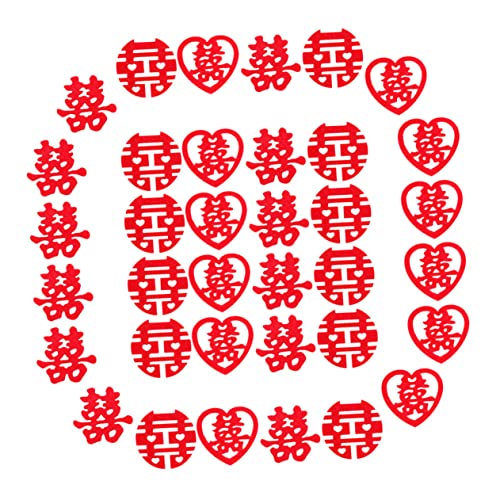 MERRYHAPY 270 Stk Mini-glückswort Xi Wort Konfetti Hochzeitstisch Hochzeitsdekorationen Für Tische Chinesisches Hochzeitskonfetti Konfetti Aus Papier Für Die Hochzeit Ornament Vlies Rot von MERRYHAPY