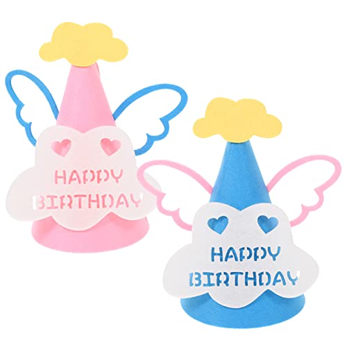 MERRYHAPY 2St Geburtstagshut Hauben für Kinder Partyhut aus Filzkegel Kuchen Hut Babymütze kinderkleider kinderkleidung babyparty Hüte Geburtstagsmützen für Babys Party-Kopfbedeckung gefühlt von MERRYHAPY