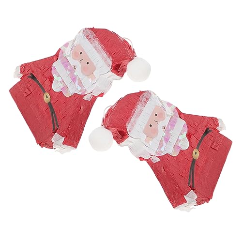 MERRYHAPY 2st Santa Pinata Weihnachtsbaum Pinata Mini-weihnachtspiñatas Weihnachts-piñata-spielzeug Zum Zerschlagen Sankt-piñata Gefüllte Pinata-requisite Mini-weihnachts-piñata Papier von MERRYHAPY