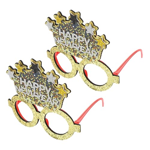 MERRYHAPY 2st Stoffbrille Leistungsrequisiten Party-fotobrille Party-brillengestell Frohes Neues Jahr Brille Partyzubehör Für Das Neue Jahr Lustige Brille 2024 Brillen Golden Vlies von MERRYHAPY