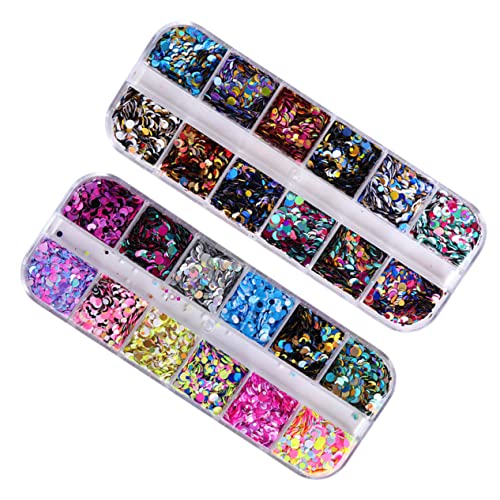 MERRYHAPY 3 Kisten Nagel Pailletten Nagelschmuck Glitzer für Make-up Glitzer-Outfit Nagelkunstperlen Nagelabziehbilder nägel zu hause machen nail foil aufkleber Nagelflocken Nageldekoration von MERRYHAPY