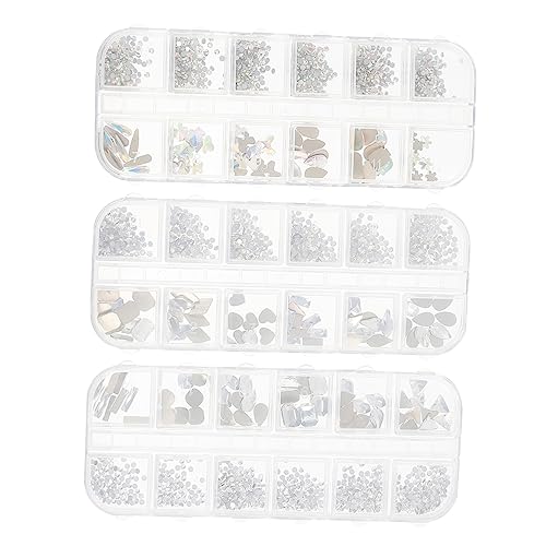 MERRYHAPY 3 Kisten Nagelsticker Diamantschmuck Nagel-edelsteine Strasssteine ​​für Nägel Nagel Strass Edelsteine Nageldekorationen Für Nagelkunst Maniküre-strasssteine Glasbohrer von MERRYHAPY