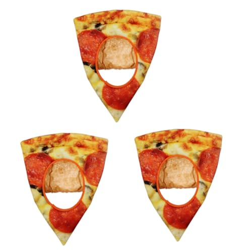 MERRYHAPY 3 Sets Pizza Partyzubehör Dekorationen Abschlussball Kopfbedeckung Maskerade Dekorationen Pizza Muster Kappe Orange von MERRYHAPY