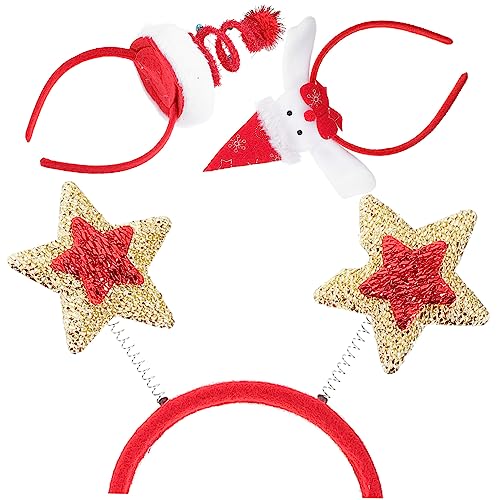 MERRYHAPY 3 Stück Weihnachts Kopfschmuck Weihnachts Haarschmuck Weihnachts Party Stirnbänder Weihnachts Party Kopfbedeckung Feiertags Stirnbänder Weihnachts Kopfbedeckung Weihnachts von MERRYHAPY