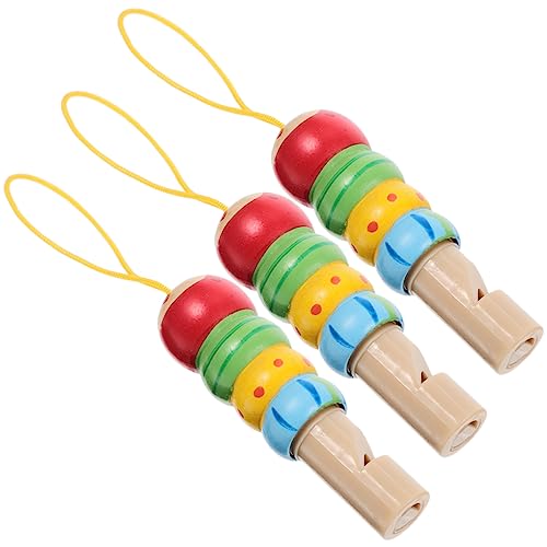 MERRYHAPY 3st Pfeife Geburtstagslärmmacher Musikinstrument Für Kinder Musikalische Rhythmusspielzeug Lernen Pfeifspielzeug Für Kleinkinder Früherziehungsinstrument Colorful Massivholz von MERRYHAPY