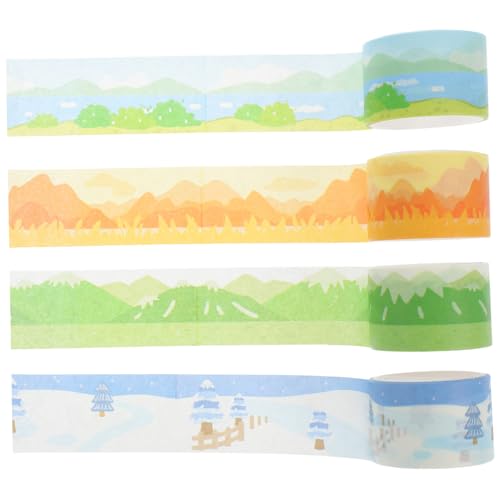 MERRYHAPY 4 Rollen Handbuch Dekoration Washi-tape Süß Aufkleber Aus Bastelpapier Dekorband Natur Washi Tape Verwaschenes Klebeband Boho-scrapbook-papier Boho-washi-tape Selbstklebend von MERRYHAPY