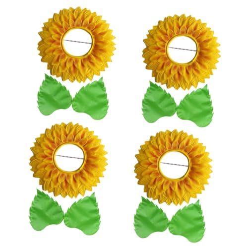 MERRYHAPY 4 Sätze Kopfschmuck aus Sonnenblumen Stütze Tanzpartyhut Kleider Sonnenblumen Kopfschmuck faschingskostüme Bienen zubehör Kapuzenpullover Damen Sonnenblumen-Gastgeschenke Blumenhut von MERRYHAPY