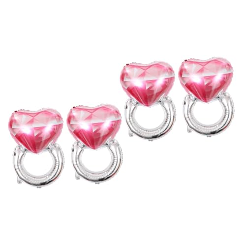 MERRYHAPY 4 Stück Ballon Mit Diamantring Antragsring Diamantring-ballon Dekoration Für Die Verlobungsfeier Herzförmiger Ring Diamantring Aluminiumballon Hochzeitsballons Rosa Aluminiumfolie von MERRYHAPY