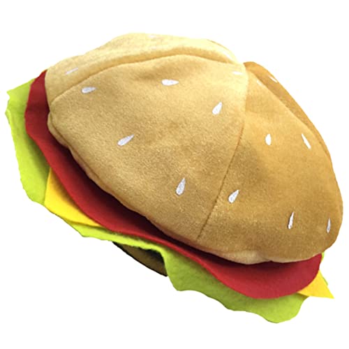 MERRYHAPY 4 Stück Hamburger Hut stilvoller Outdoor-Hut Burger-Eimerhut Plüsch-Food-Hut dummer Hut fasnachtskostüme faschingkostüme Shopping-Hut-Dekor Performance-Hut-Requisite Stoff Yellow von MERRYHAPY