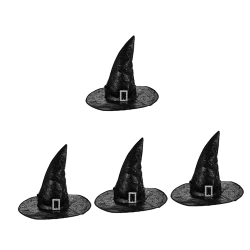 MERRYHAPY 4 Stück Hexenhut Kopfschmuck verrückte hüte für erwachsene Zubehör für den Abschlussball halloween kopfschmuck halloween kopfbedeckung weihnachtsdeko Hexenkostüm für Damen Black von MERRYHAPY