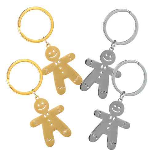 MERRYHAPY 4 Stück Lebkuchenmann Schlüsselanhänger Weihnachtsstrumpffüller Neuheit Schlüsselanhänger weihnachts anhänger weihnachtsgeschenke key chain Herren Geldbörse Brieftaschen für Männer von MERRYHAPY