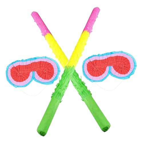 MERRYHAPY 4 Stück Pinata Requisiten Kinder Dekor Pinata Und Stock Pinata-masken Mit Verbundenen Augen Pinata-dekorationen Piñata-sticks Karnevals-piñata-stick Brille Piñata Papier von MERRYHAPY