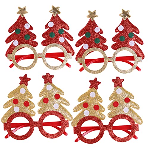 MERRYHAPY 4 Stück Weihnachtsbaum Brillengestell brille für kinder Weihnachtsdekoration christbaum verkleidung christmas tree costume Weihnachtsgläser Masse weihnachtsfeier versorgung Plastik von MERRYHAPY