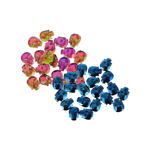 MERRYHAPY 40St Strass abc wickeltasche säckchen klamoten Nail-Art-Dekorationen Nailart-Set mit Strasssteinen aufkleber Nagelkunst Pailletten selbstklebender Nagelsticker Glas Blue von MERRYHAPY