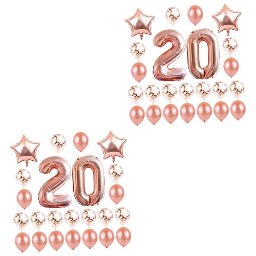 MERRYHAPY 48 Stück 20 alles zum geburtstag luftballons 20 Jahre Ballons Ballon in Sternform Ballon mit 20 Zahlen hochzeitslaken hochzeitsbingo Geburtstagsparty liefert Partyballons von MERRYHAPY