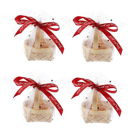 MERRYHAPY 4pcs Mini House Bowknotkorb Dekor Mini Blumenkorb Model DIY Ornament von MERRYHAPY