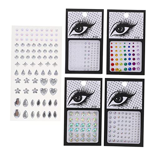 MERRYHAPY 5 Blätter Strass-Aufkleber für das Gesicht Make-up-Edelsteine ​​für die Augen gesicht flatback strass gems rhinestones Strasssteine Edelsteine ​​für Make-up Gesichtsdekore Acryl von MERRYHAPY