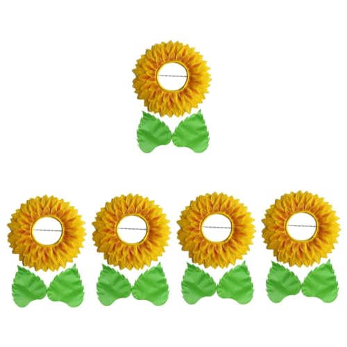 MERRYHAPY 5 Sätze Kopfschmuck Aus Sonnenblumen Hut Mit Stirnband Blatt-Handschuhe Sonnenblumenkostüm Outfits Blumenkostüm Für Kinder Kindergarten-Sonnenblumen-Kopfbedeckung Stütze Seidentuch von MERRYHAPY