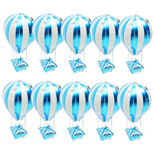 MERRYHAPY 50 Stück Heißluftballon Geburtstagsfeier Ballon-party-dekor Heliumballon Heliumfolienballons Kessel-halloween-dekor Ballon-wanddekorationen Luftballons Hochzeit Blue Aluminiumfolie von MERRYHAPY