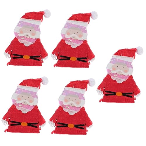 MERRYHAPY 5st Weihnachtspinata Weihnachtsmann Dekoration Pinata-spielzeug Mexikanische Weihnachtsdekoration Weihnachts-piñata Mexikanische Fiesta-pinata Mit Gefüllte Piñata Papier Rot von MERRYHAPY