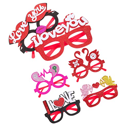 MERRYHAPY 6 Pcs Valentinstag Tag Brille Ausgefallene Dekorative Requisiten Rahmen Brillen Party Dekorationen Feierlichkeiten Party Gefälligkeiten von MERRYHAPY