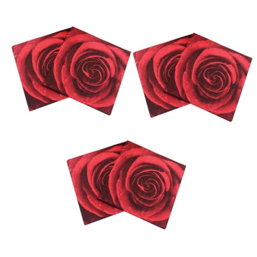 MERRYHAPY 60 Blatt Servietten Serviette Für Die Party Hochzeitsfeier Serviette Papierhandtücher Masse Hochzeit Taschentücher Bulk-hochzeitsdeko Rosafarbene Blumenserviette Papierhandtuch Rot von MERRYHAPY