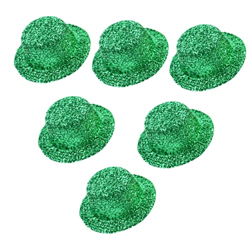 MERRYHAPY 6St Irischer Hahnrei Babymützen grüne Hüte blinkender Fedora-Hut Glitzer Hüte glitzernde grüne Minihüte bandalette kindermütze Irischer Hut Mini-Partyhut Kobold-Spitzenhut Filzhut von MERRYHAPY