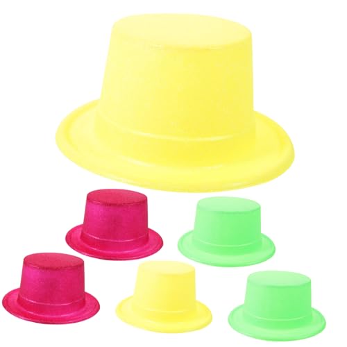 MERRYHAPY 6St Partyhüte aus Papier Fedora-Kappe Cosplay-Kostüm Zauberer Mütze Kostüm Mütze Kostüm Hüte Fedora-Kostümhut Party-Fedora-Hut funkelnde Hüte Papier Tophat Papierkappe von MERRYHAPY