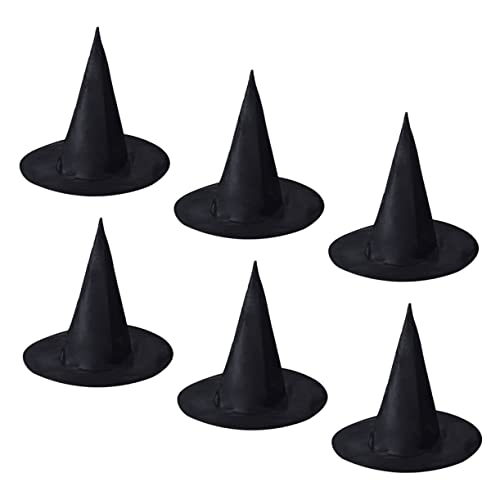 MERRYHAPY 6st Halloween-zaubererhut Cosplay-kostüme Kinderkostüme Halloweenkostüm Hexenhut Für Erwachsene Hexenzubehör Zubehör Für Hexenkostüme Hexendekor Hexenhut Black Oxford-stoff von MERRYHAPY