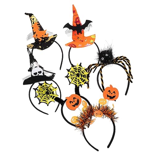 MERRYHAPY 6st Hexenhut Stirnband Geister Spinnen Kostüm Tierkostüm Tierische Stirnbänder Stirnband Für Frauen Party-hexenhut-kopfbedeckung Halloween Rollenspielkostüm Party-haarreifen Tuch von MERRYHAPY