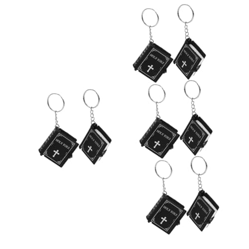 MERRYHAPY 8 Stk Schlüsselanhänger christliche Bibelbuch Anhänger Schlüsselkarabiner Schlüsselbund Bibelanhänger Taschenanhänger religiöse Taufornament Zinklegierung Black von MERRYHAPY