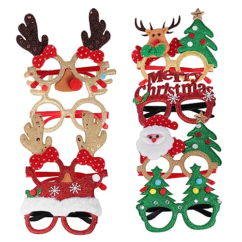 MERRYHAPY 8st Weihnachtsbrillengestell Für Kinder Dekorative Brillenrequisiten Urlaub Party Gefälligkeiten Weihnachtsmann Brille Weihnachtsgeschenke Weihnachtsbrille Zu Tragen Stoff Rot von MERRYHAPY