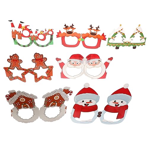 MERRYHAPY 8st Weihnachtsfotobrille Stil b Brillen-requisiten Brillengestelle Für Weihnachten Partybrillen Gläser Für Die Weihnachtsfeier Weihnachtsparty Liefert Weihnachtsbrille Papier von MERRYHAPY