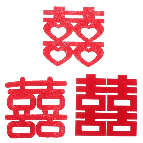 MERRYHAPY 90st Mini Handwurf Aufkleber Chinesisches Dekor Chinesische Hochzeit Schmücken Hallo Wort Adorn Mini-dekor Konfetti Auf Dem Hochzeitstisch Hochzeit Hallo Papierschnitt Vlies Rot von MERRYHAPY