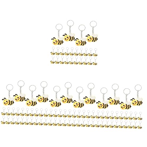 MERRYHAPY 96 Stk Biene Schlüsselanhänger Kreativer Schlüsselanhänger Taschenanhänger bienen bienen zubehör charm anhänger für kinder Cartoon-Bienen-Schlüsselanhänger PVC von MERRYHAPY