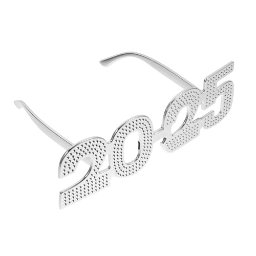 MERRYHAPY Digitale 2025 Neujahrs Partybrille Lustige Dekorative Sonnenbrille Für Neujahrsfeiern Und Festlichkeiten Ideal Als Party Gadget Und Silberfarben von MERRYHAPY