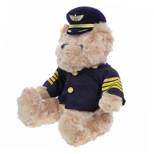 MERRYHAPY Niedliche Plüsch-pilotbär-puppe, Dekoratives Bärenspielzeug Für Babypartys, Kleine Bärenpuppe Mit Pilotenmotiv, Gefüllte Plüschbär-puppendekoration von MERRYHAPY