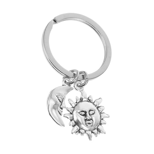 MERRYHAPY Sonne-Mond-Schlüsselanhänger Mond und Sonne Schlüsselanhänger Sonne und Mond Anhänger Schlüsselanhänger für Hochzeitsbevorzugung Tasche hängende Dekoration Schlüsselringe Silver von MERRYHAPY