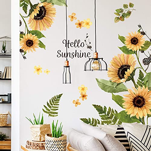 MERYSAN Sonnenblume Wandsticker Aufkleber, Abnehmbare Gelbe Blumen Wandbild Wandaufkleber Dekor, DIY Sun-Blume Wandtattoos für Kinderzimmer Schlafzimmer Badezimmer Küche Home Dekoration von MERYSAN