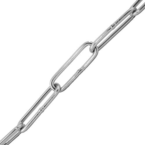 Edelstahl-Kette (Langgliedrig) Ø 1,5 mm aus Edelstahl A4 (1 Meter) | DIN 763 - Rundstahlkette - Gliederkette - Absperrkette von MESAROS® von MESAROS