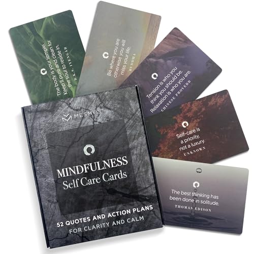 MESMOS 52 Achtsamkeitskarten mit Aktionsplänen Entspannung Stressabbau Geschenke für Männer und Frauen Positive Affirmationskarten Angstlinderung Artikel Meditation Self Care Kit Entspannende von MESMOS