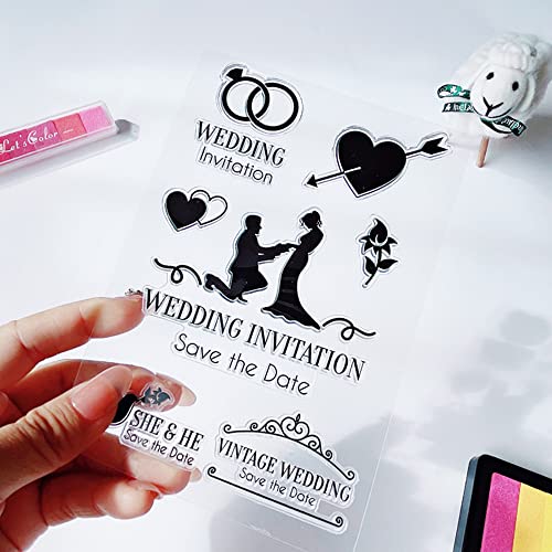 Diamant Ring Hochzeit Einladung Clear Stamps Transparent Silikon Stempel Album Karten Gummistempel für Kartenherstellung Dekoration und DIY Scrapbooking von MESYGK