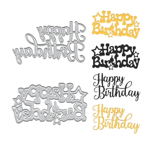 Metall-Stanzformen mit Aufschrift "Happy Birthday", 2 Stück von MESYGK