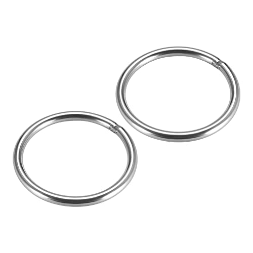 METALLIXITY 2Stk Edelstahl O Ringe 50mm 4mm Geschweißt Rund Ring für Hängende Objekte von METALLIXITY