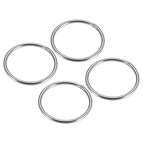 METALLIXITY 4Stk Edelstahl O Ringe 60mm 4mm Geschweißt Rund Ring für Hängende Objekte von METALLIXITY