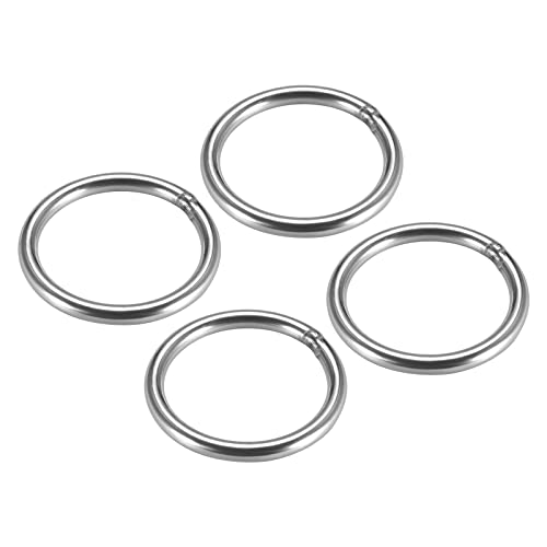 METALLIXITY 4Stk Edelstahl O Ringe 60mm 6mm Geschweißt Rund Ring für Hängende Objekte von METALLIXITY