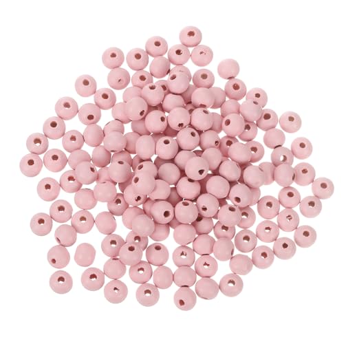 METALLIXITY Bunte Holzperlen (8mm/ 0,31") 300 Stück, runde Holzkugeln als Abstandshalter - für die Dekoration von Zuhause und Partys, Pink von METALLIXITY