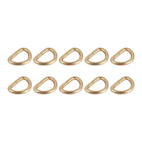 METALLIXITY D-Ringe aus Metall, 100 Stück (10 mm), nicht geschweißte D-förmige Ringschnallen für Hardware, DIY, Schlüsselanhänger, Kartenhalter, Geldbörse, goldfarben von METALLIXITY